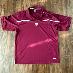 Vintage Y2K Nike Texas A&M Mens Polo Aggies Maroon Sphere Dry Check Collar